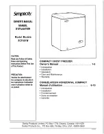 Preview for 1 page of Simplicity Simplicity SCF401W Owner'S Manual