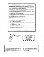 Preview for 2 page of Simplicity Snow-Away 426 Owner'S Manual