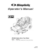 Предварительный просмотр 1 страницы Simplicity ZT2000 Series Operator'S Manual