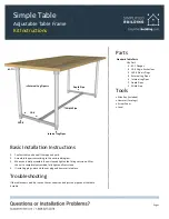 Preview for 1 page of Simplified Building Simple Table Instructions