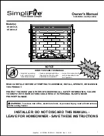 SimpliFire SF-BI30-E Owner'S Manual preview