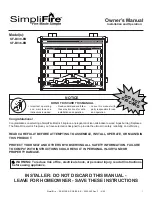 SimpliFire SF-BI30-EB Owner'S Manual preview