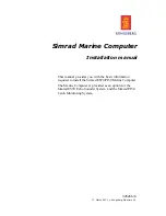 Simrad MARINE COMPUTER - INSTALLATION REV A Installation Manual preview