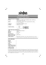 Предварительный просмотр 44 страницы Sinbo SHC 4374 Instruction Manual