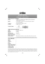 Предварительный просмотр 22 страницы Sinbo SK 7373 Manual