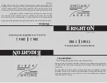 Preview for 1 page of Sinclair Audio BrightoN Series Instruction Manual