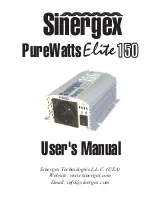 Предварительный просмотр 1 страницы Sinergex PureWatts Elite 150 User Manual