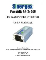 Предварительный просмотр 1 страницы Sinergex PureWatts Elite 500 User Manual