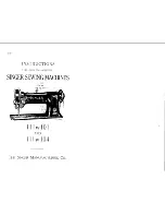 Предварительный просмотр 2 страницы Singer 111W101 Instructions For Using And Adjusting