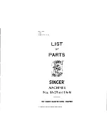 Preview for 1 page of Singer 114-39 Parts List