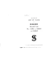 Singer 132K10 Illustrated Parts List preview