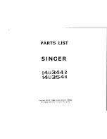 Preview for 2 page of Singer 14 U344B Parts List