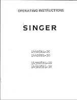 Preview for 2 page of Singer 144B8BL-20 Operating Instructions Manual