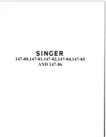 Singer 147-80 Instructions For Using And Adjusting preview