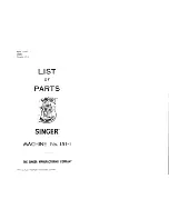 Preview for 2 page of Singer 15-11 Parts List