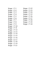 Singer 17-1 List Of Parts preview