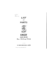 Singer 175-47 Parts List preview