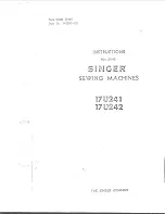 Singer 17U241 Instructions Manual preview