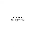 Singer 18-22 Instructions Manual preview