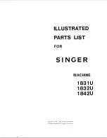 Singer 1831U Illustrated Parts List preview