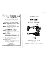 Preview for 2 page of Singer 19-18 Instructions Manual