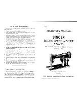 Preview for 2 page of Singer 206K25 Adjusters Manual