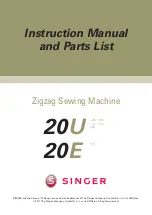 Singer 20E910 Instruction Manual And Parts List preview