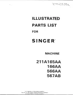 Singer 211A165AA Illustrated Parts List preview