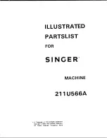 Singer 211U566A Illustrated Parts List preview