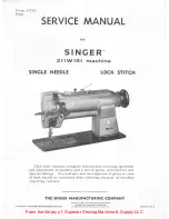 Preview for 1 page of Singer 211W151 Service Manual