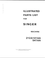 Preview for 1 page of Singer 212A141AA Illustrated Parts List