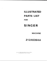 Preview for 1 page of Singer 212A539AA Illustrated Parts List