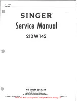 Preview for 1 page of Singer 212Wl45 Service Manual