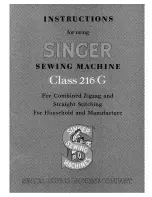 Singer 216G Instruction Manual preview