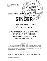 Preview for 3 page of Singer 216G Instruction Manual