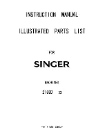 Preview for 1 page of Singer 2188D-33 Illustrated Parts List