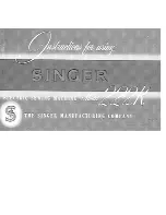 Singer 222K Instructions For Use Manual preview