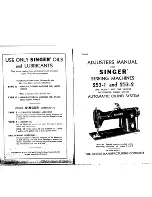 Preview for 2 page of Singer 253-1 Adjusters Manual