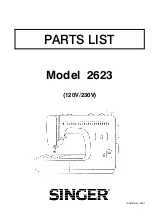 Singer 2623 Parts List preview