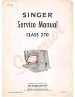 Singer 270 Series Service Manual preview