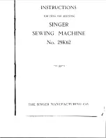 Preview for 2 page of Singer 29K62 Instructions Manual