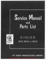 Singer 29K71 Service Manual And Parts List preview