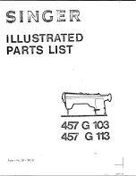 Singer 457 G 103 Illustrated Parts List preview