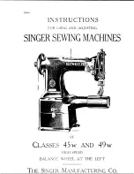 Preview for 2 page of Singer 45W Instructions For Using And Adjusting