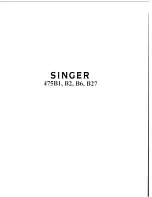 Preview for 1 page of Singer 475B1 Service Manual And Parts Listparts List