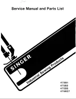 Preview for 2 page of Singer 475B1 Service Manual And Parts Listparts List