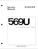 Singer 569U 1100 series Service Manual preview