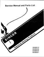 Preview for 1 page of Singer 695B012 Service Manual And Parts List