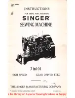 Preview for 3 page of Singer 71K101 Instructions Manual