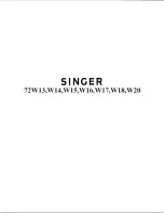 Singer 72W13 Instructions Manual preview